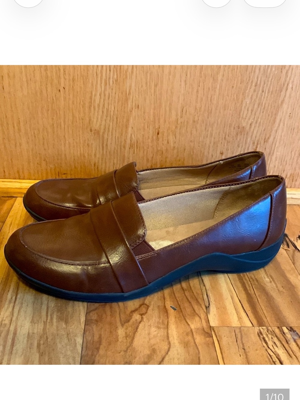 Life Stride Simply Comfort MAKOS slip on 8-1/2 VEGAN brown shoes loafers VGUC